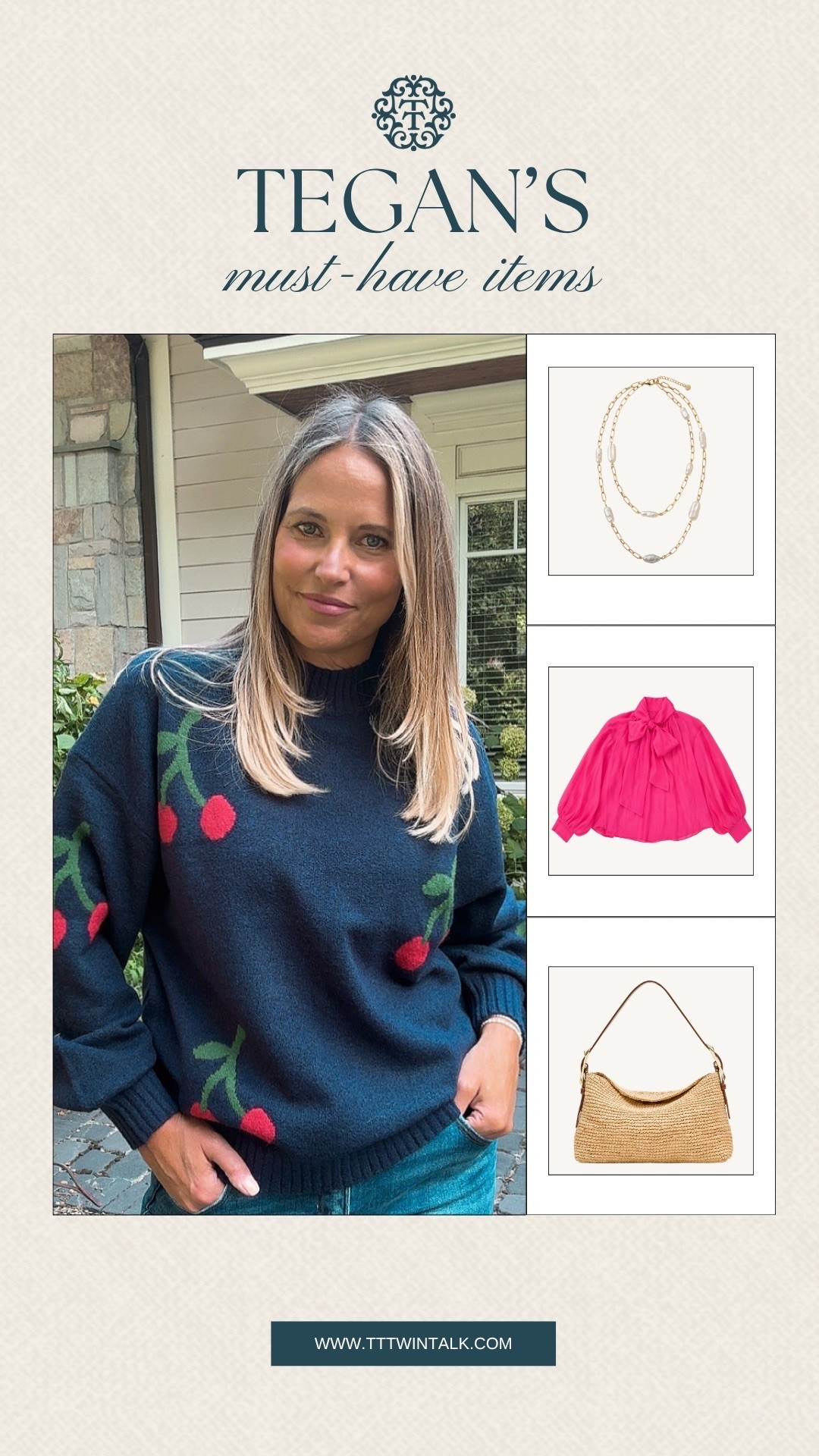 Tegan’s must-have items always seem to be the pieces that can mix into just about anything. A chain necklace, woven bag, and standout top make this a lineup she clearly keeps in rotation. Some favorites just keep earning their spot.

#LTKOver40 #LTKSeasonal #LTKMidsize