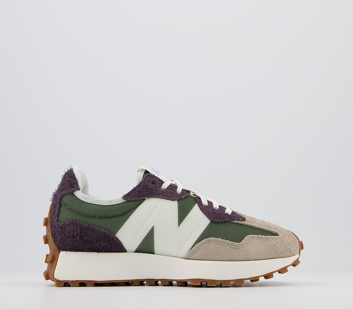 New Balance 327 Trainers Oak Leaf Green Mystic Purple - Unisex Sports | OFFICE London (UK)