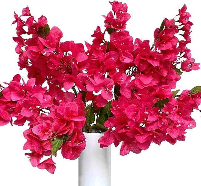 Magrowie Pack of 8 Silk Bougainvillea Artificial Flowers Stems Full Floral Branches for Home, Gar... | Amazon (US)