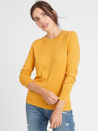 Washable Forever Crew-Neck Sweater | Banana Republic Factory