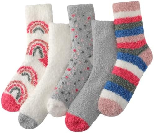 Clothirily Fuzzy Socks for Women - Cozy Slipper Socks Packs for Women, Womens Winter Ultra Soft W... | Amazon (US)