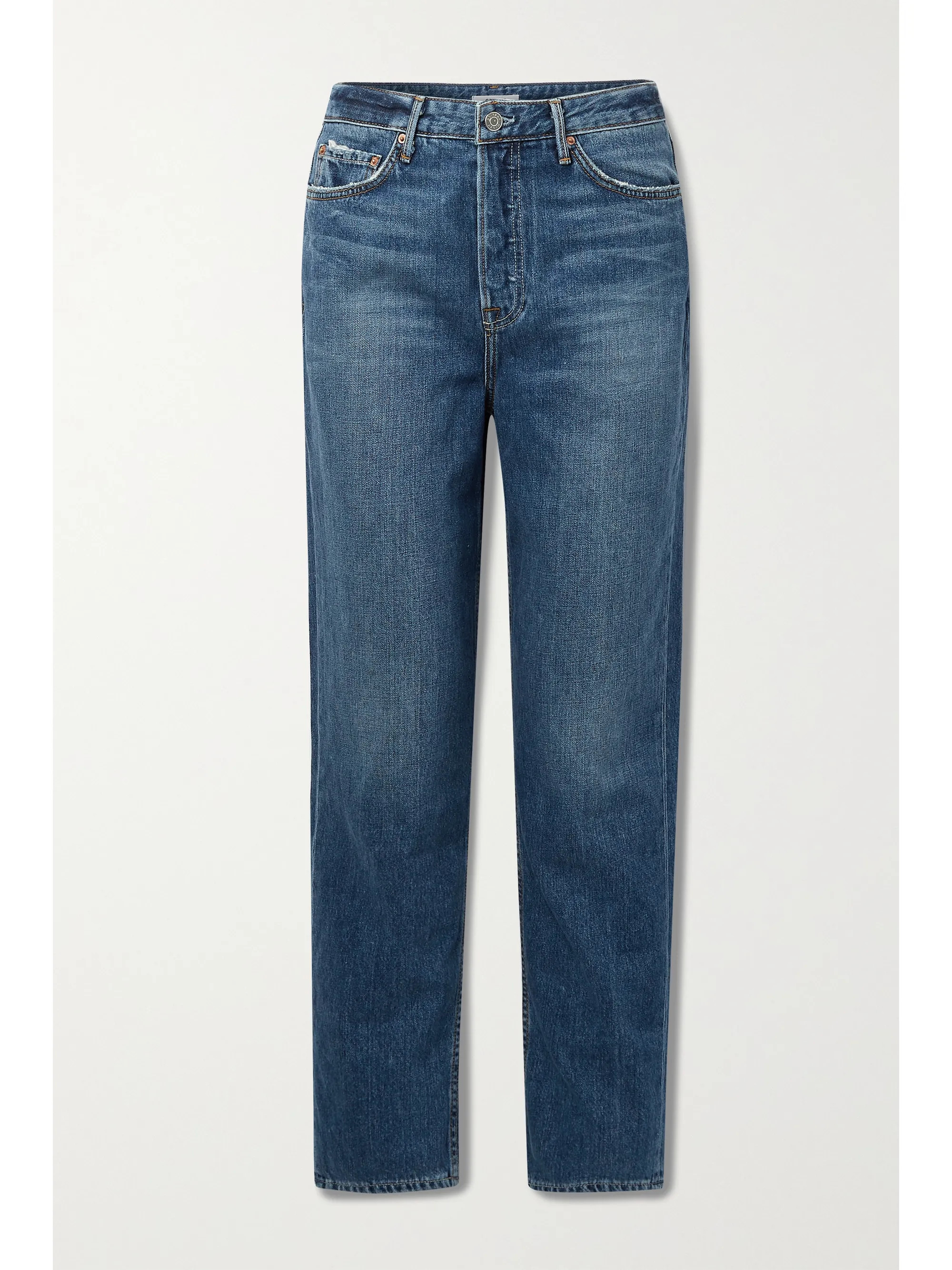 Mid denim Devon high-rise straight-leg jeans | GRLFRND | NET-A-PORTER | NET-A-PORTER (US)