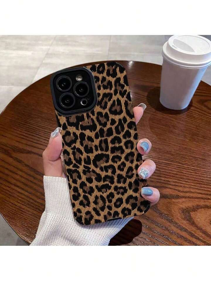 Fashionable Leopard Print Black Silicone Phone Case For IPhone 15/15Pro/15ProMax/14/13/12/11/XsMA... | SHEIN
