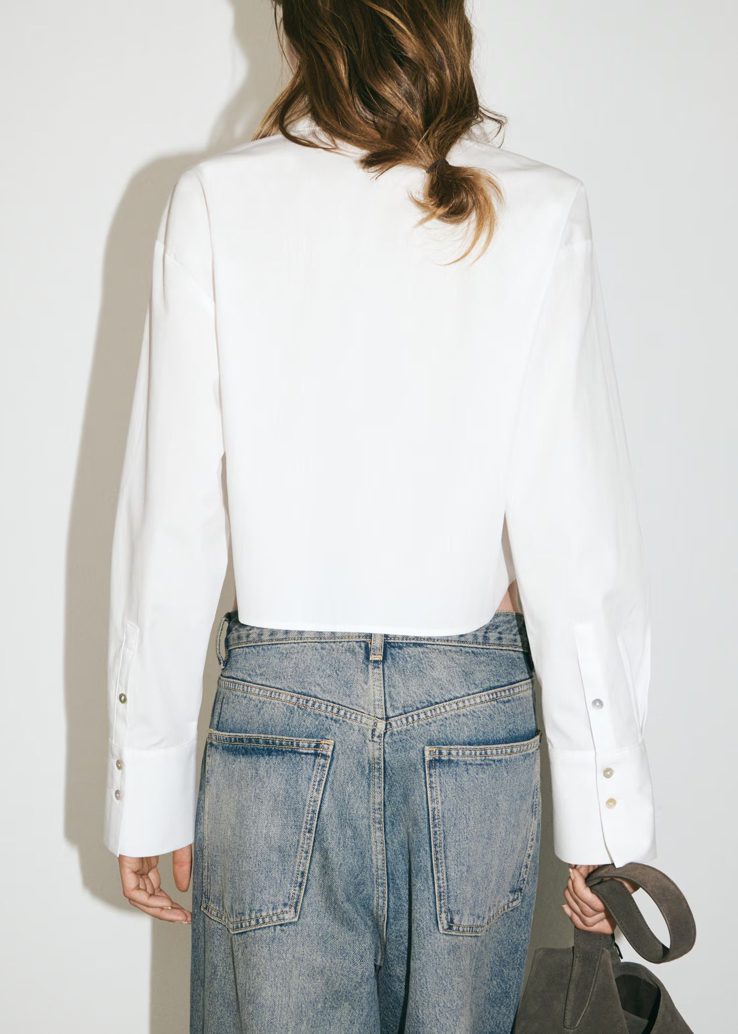 Cropped shirt with pocket | MANGO (US)