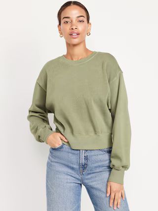Drop-Shoulder Cropped Sweatshirt for Women | Old Navy (US)