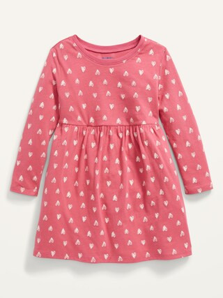 Long-Sleeve Fit & Flare Printed Dress for Toddler Girls | Old Navy (CA)