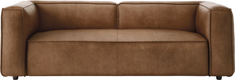 Lenyx Overstuffed Leather Sofa + Reviews | CB2 | CB2