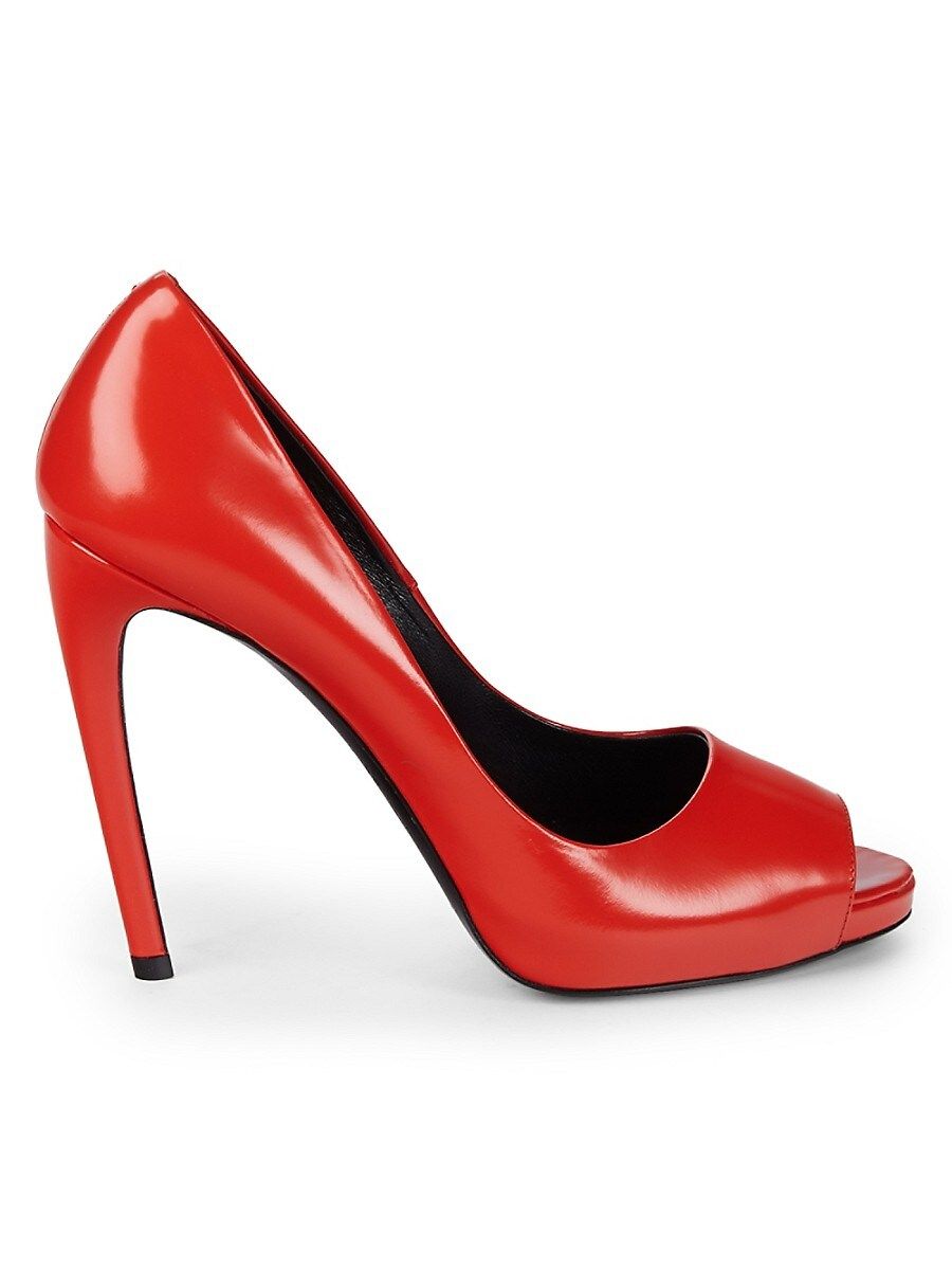 ROGER VIVIER Women's Leather Peep-Toe Pumps - Fuoco Red - Size 39 (9) | Saks Fifth Avenue OFF 5TH