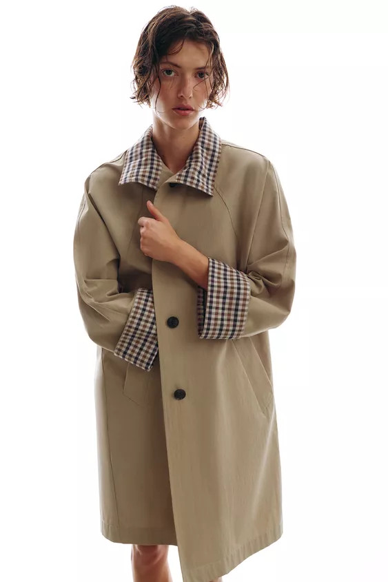 OVERSIZE TRENCH COAT WITH CHECK CUFFS | Zara UK