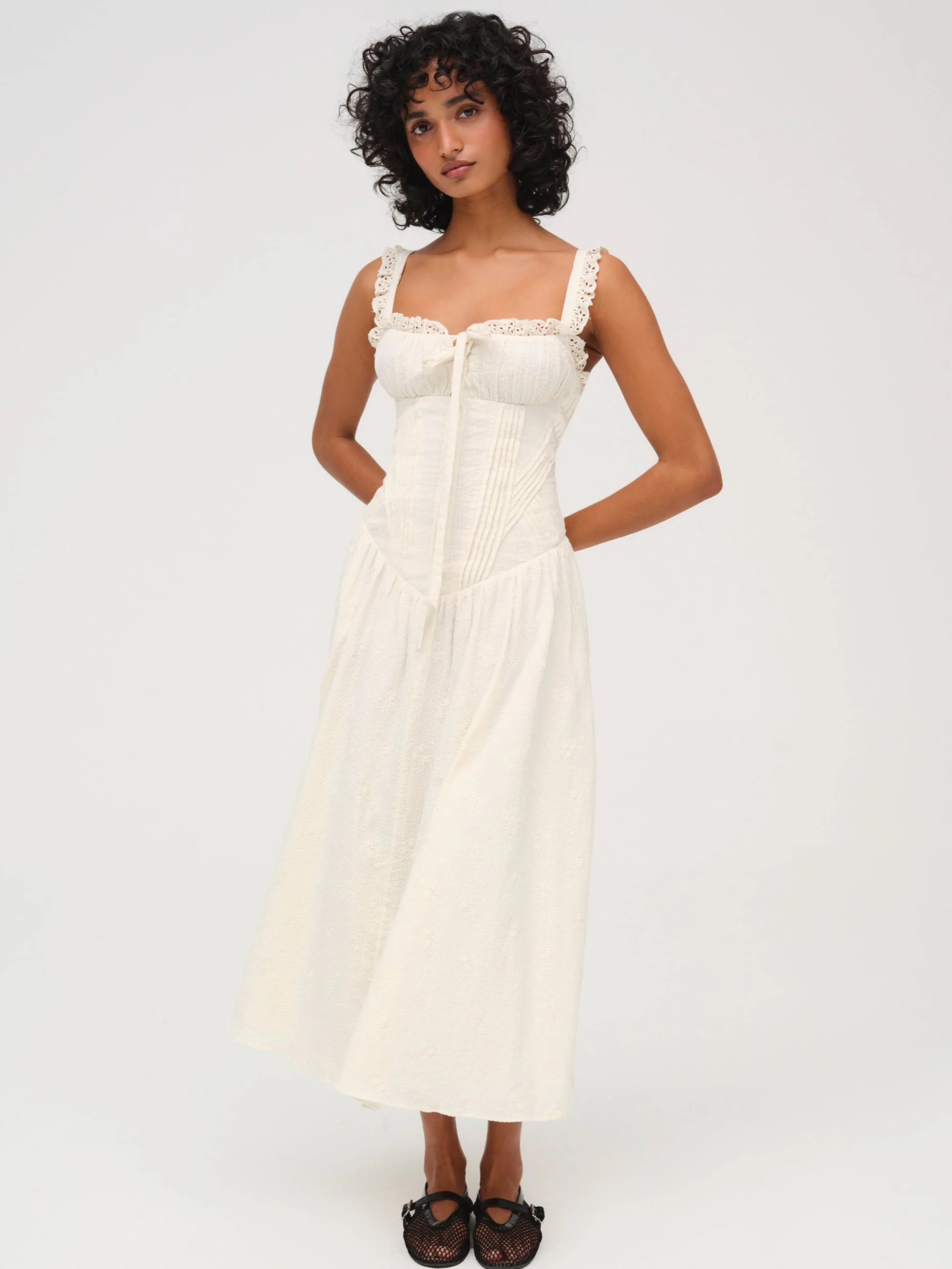 Baby Daisy Poplin Midi Dress | For Love & Lemons