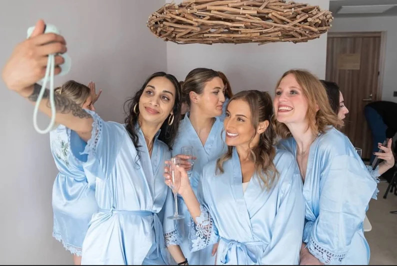Silky Satin Bridesmaid Robes, Bridesmaid Proposal Gifts, Wedding Ceremony Getting Ready, Matching... | Etsy (US)