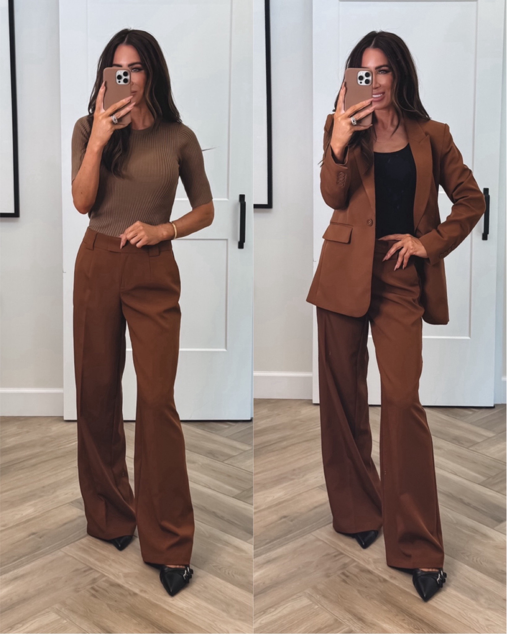 Walmart fall fashion outfit ideas! Take from the office to out…mix and match 
Knit top Sz small
High rise wide leg Pants run big Sz 0
Oversized blazer Sz xs 
Tank Sz med
Heels tts


#LTKWorkwear #LTKBacktoSchool #LTKSeasonal