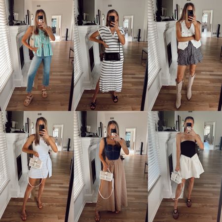 Outfit ideas! The drop waist color block dress is thin- I wore nude boy shorts underneath, but any other type of underwear you would be able to see- FYI! Wearing a small in tops and dresses. Did a medium in the skort and small In Wide leg pant. I’m 5’7 for height reference!

#LTKFindsUnder50 #LTKStyleTip #LTKSeasonal