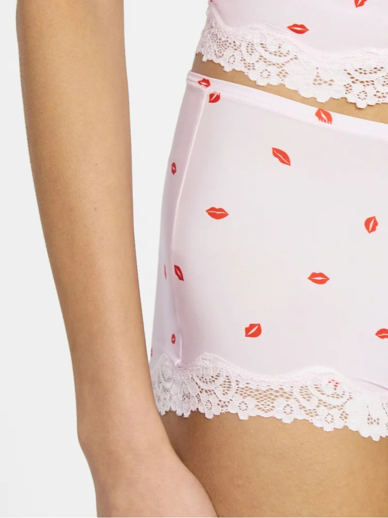 No Boundaries Fit Stretch Cami and Shorts Set with Lace Trim, 2-Piece, Women's XS-XXL | Walmart (US)