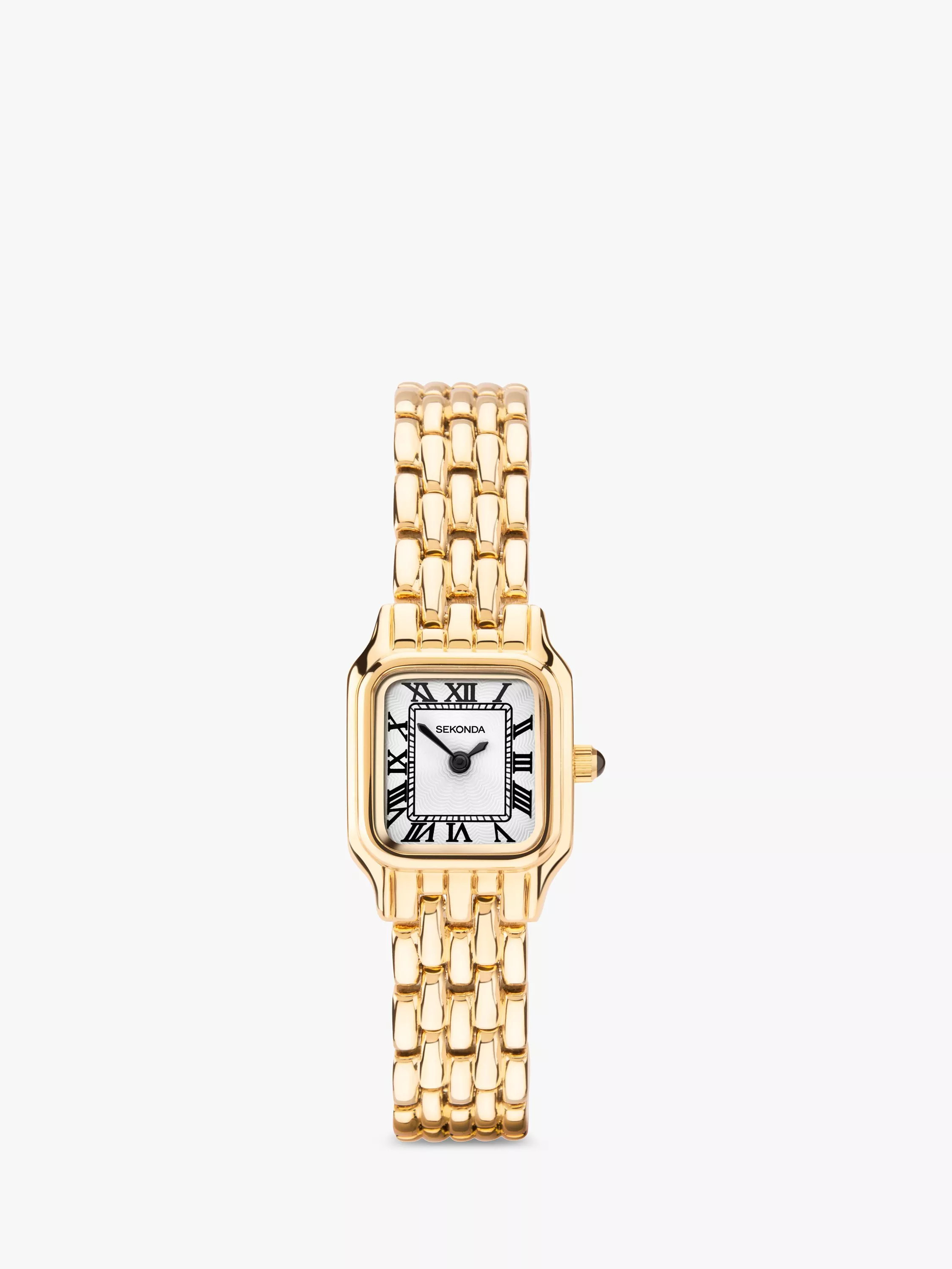 SekondaWomen's Octagonal Bracelet Strap Watch, Gold/White 40144.27 | John Lewis (UK)
