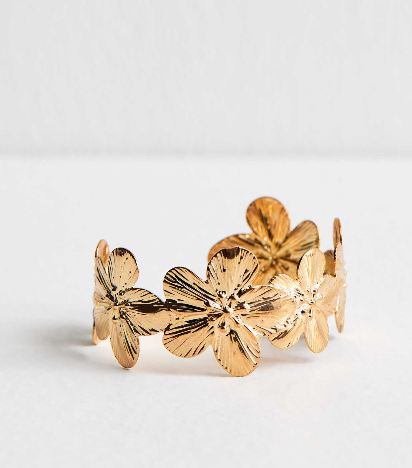 Gold Tone Metal Flower Wrap Bangle | New Look | New Look (UK)