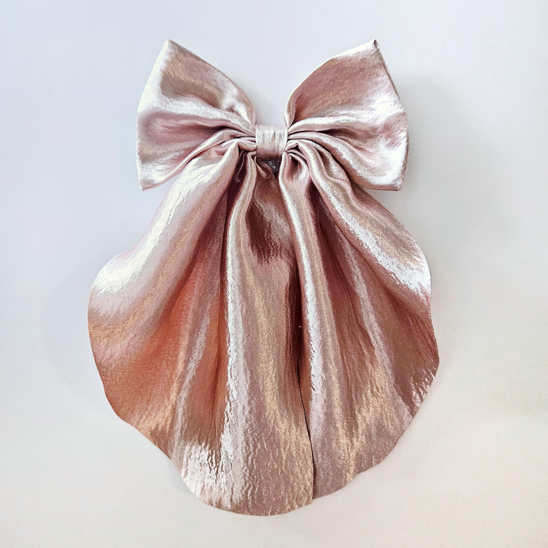 Large dusty rose satin bow | Etsy (US)