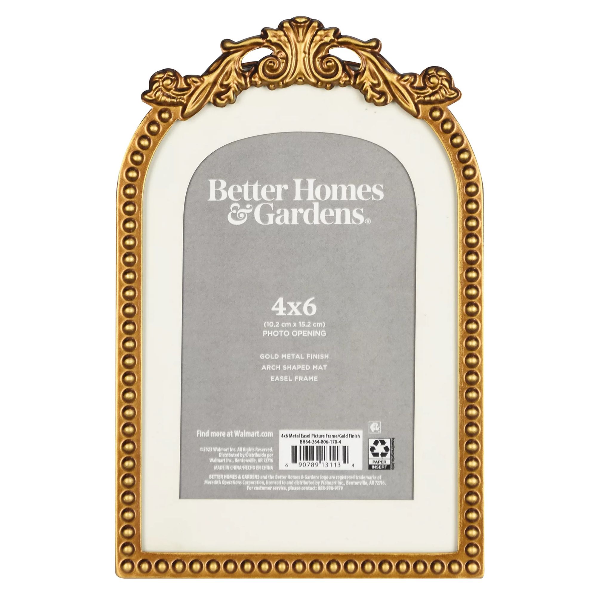 Better Homes & Gardens 4x6 Primrose Tabletop Picture Frame, Gold | Walmart (US)