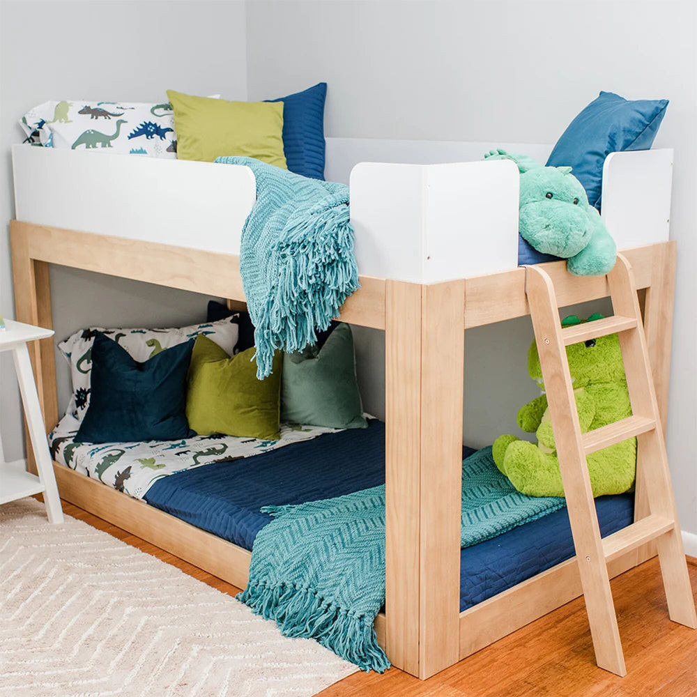 Mid-Century Modern Twin Over Twin Low Bunk Bed | max & lily