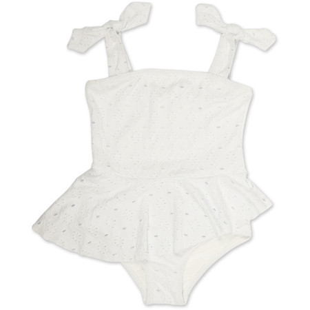 White Eyelet One Piece w/ Skirt Girls 6m-6 | Shade Critters