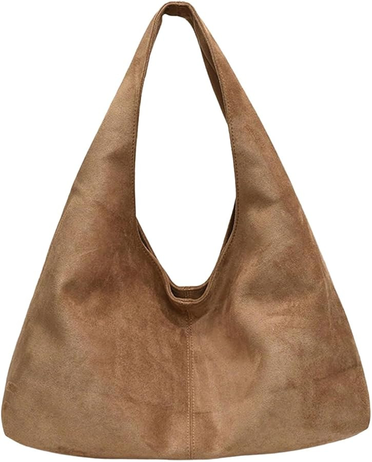 SweatyRocks Women's Suede Hobo Shoulder Bags Top Handle Work Tote Purses | Amazon (US)