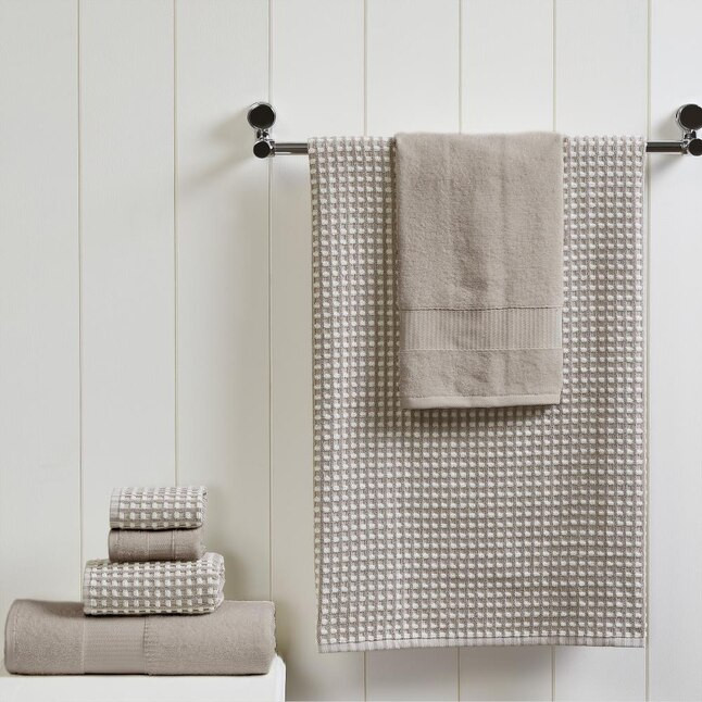 Amrapur Overseas  6-Piece Flax Cotton Bath Towel Set (cobblestone) | Lowe's