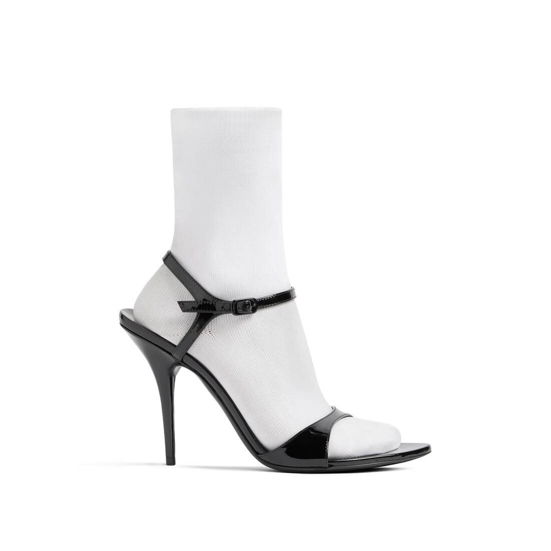 Women's Avenue Sock 110mm Sandal  in Black/white| Balenciaga® US | Balenciaga