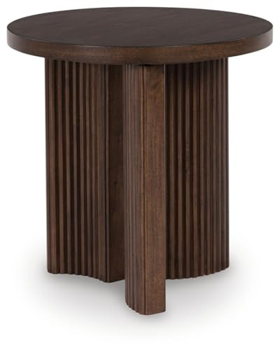 Signature Design by Ashley Korestone Contemporary End Table with Curved Legs, Dark Brown | Amazon (US)