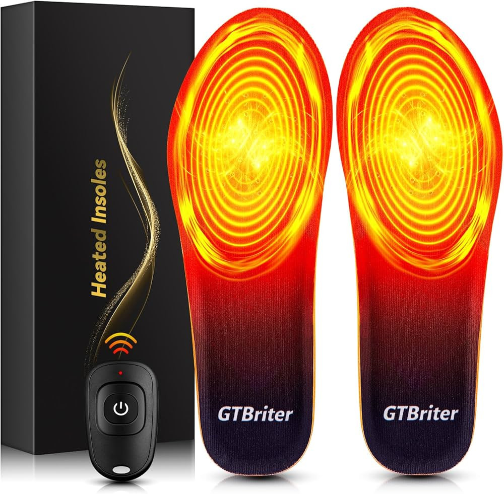 GTBriter Heated Insoles for Men Women 3500 mAh with Rechargeable Remote Up to 13 Hours Heating Re... | Amazon (US)