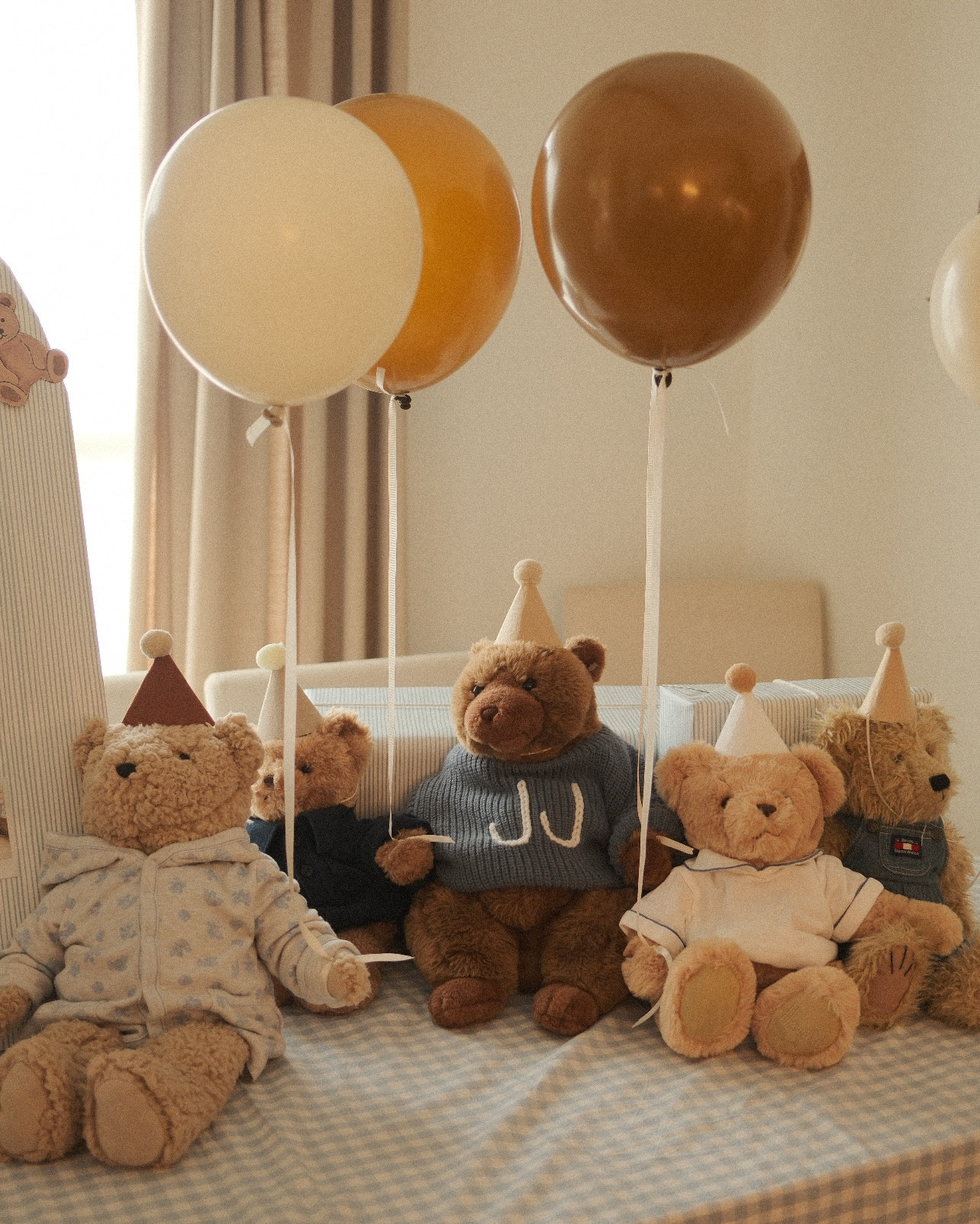 My baby’s first birthday party turned out exactly how I envisioned it and even sweeter! 🥹🧸 Sharing more details below: 

Hobby Lobby: wooden arch piece, wooden JJ letters, pompoms for face banner, string for face banner, tapestry from the fabric section, iron on letters. 

Pinterest: I found different prints I liked on Pinterest for his face banner and printed those for the hats! I used double sided tape to secure the pompoms on them!

#firstbirthday #boybirthday #bearbirthday 

#LTKHome #LTKmomlife #LTKBaby