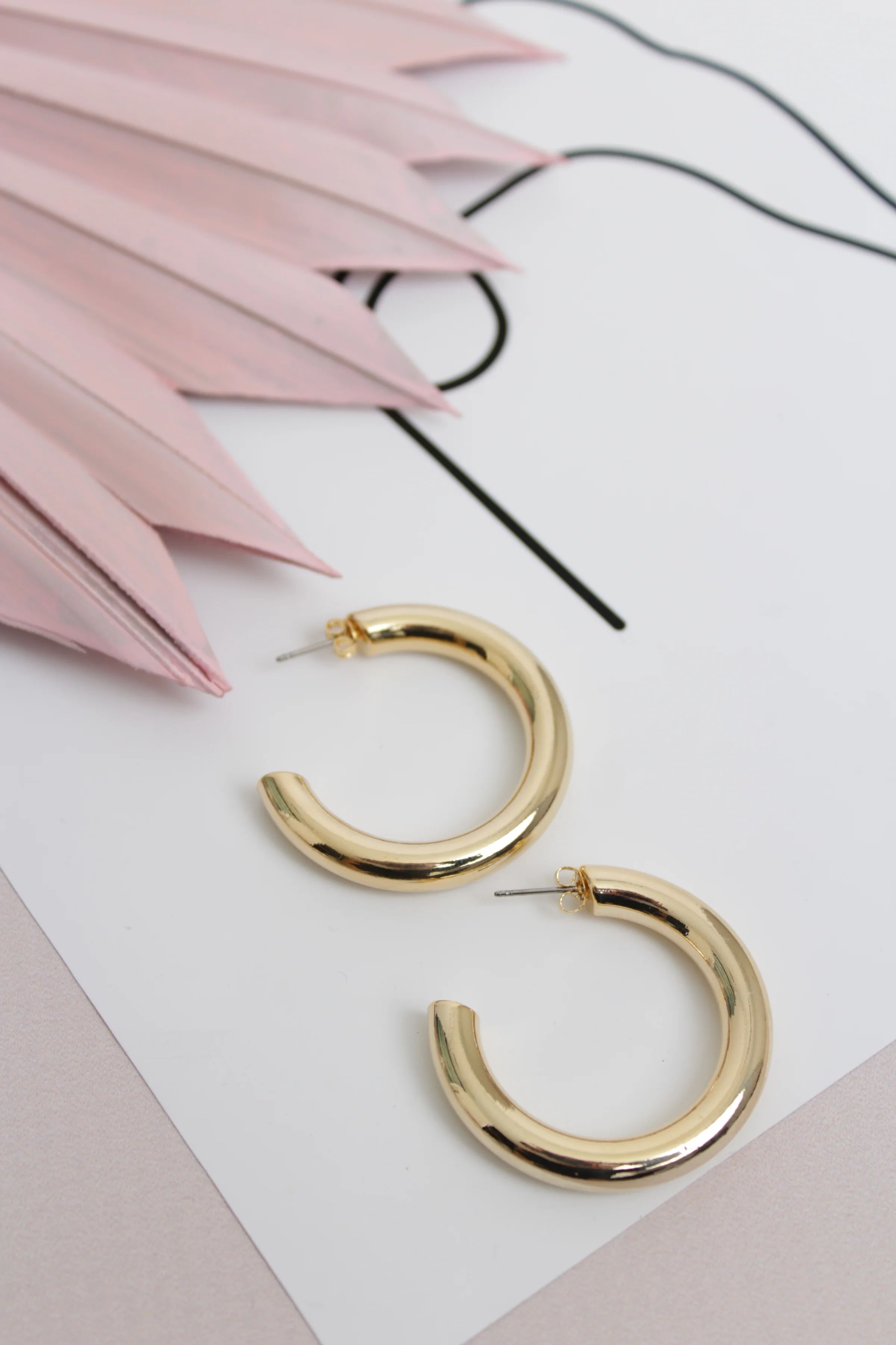 Lani Earrings Gold 1.5" | Ooh La Luxe