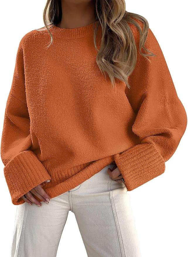 LILLUSORY Women's Oversized Sweaters Fuzzy Chunky Warm Pullover Sweater | Amazon (US)