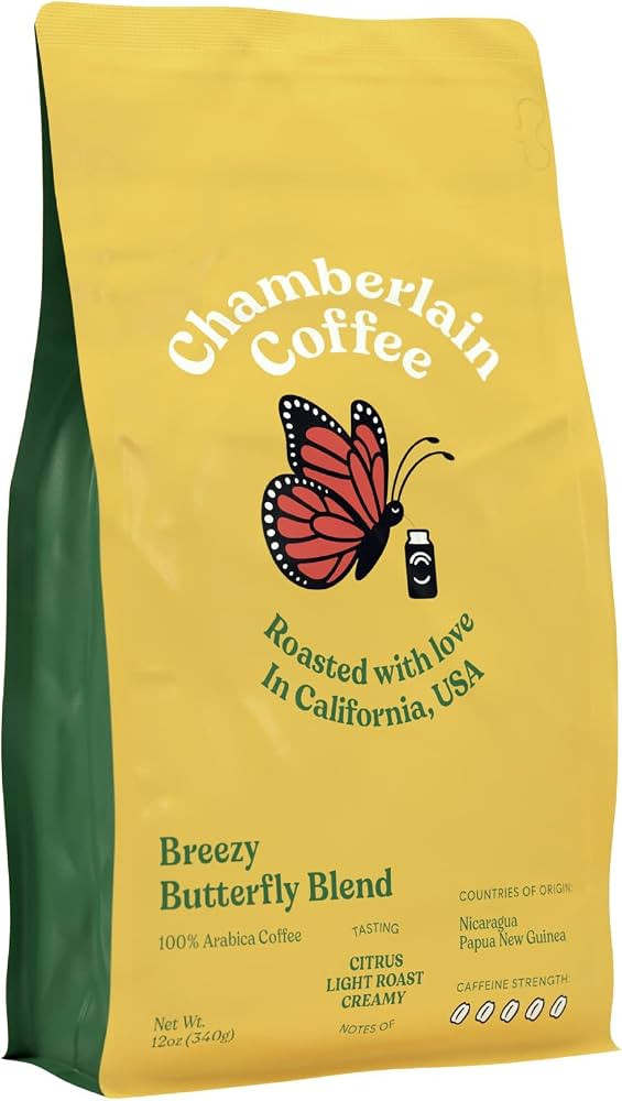 Chamberlain Coffee Breezy Butterfly Blend - Light Creamy Roast Ground Coffee Beans with Notes of ... | Amazon (US)