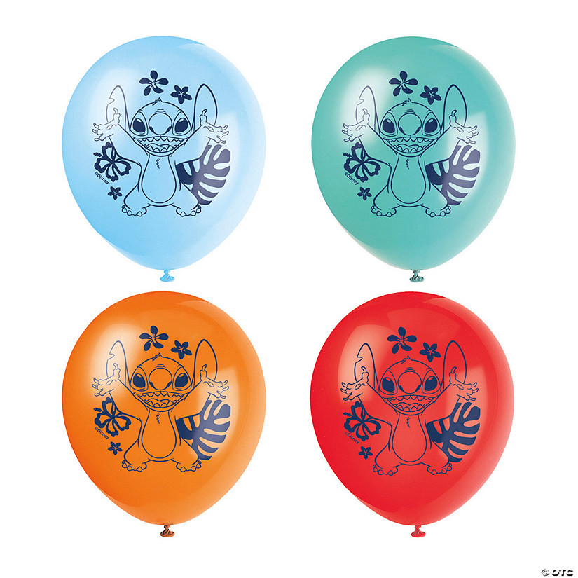 12" Disney's Lilo & Stitch™ Party Round Latex Balloons - 8 Pc. | Oriental Trading Company