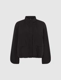 FUNNEL NECK BOMBER JACKET- BLACK | WAT The Brand