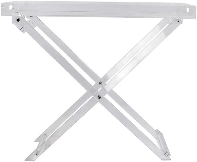 Acrylic Folding Tray Table – Modern Chic Accent Desk - Kitchen and Bar Serving Table - Elegant ... | Amazon (US)