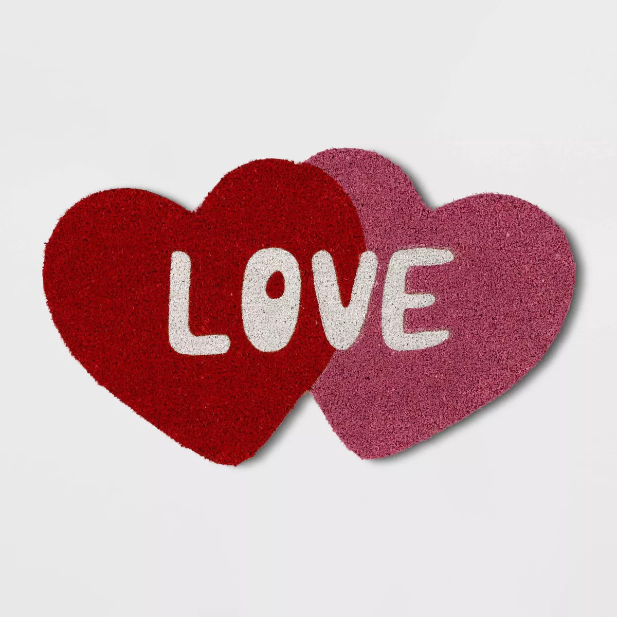 1'6"x2'6" Valentine's Day Heart Shaped Coir Doormat Red/Pink - Threshold™ | Target