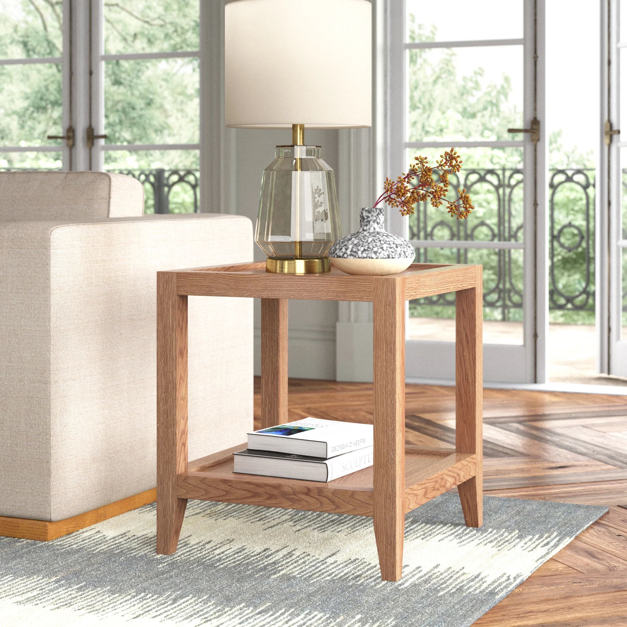 Bevill Solid Wood End Table with Storage | Wayfair North America
