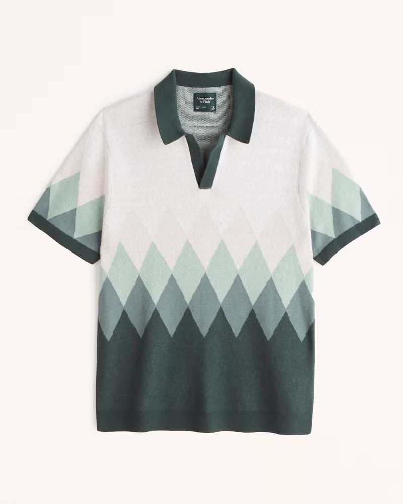 Argyle Johnny Collar Sweater Polo | Abercrombie & Fitch (US)