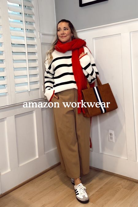 Amazon workwear 
Workwear 
Sweater
Scarf
Affordable fashion 
Winter outfit 

#LTKSeasonal #LTKfindsunder50 #LTKworkwear