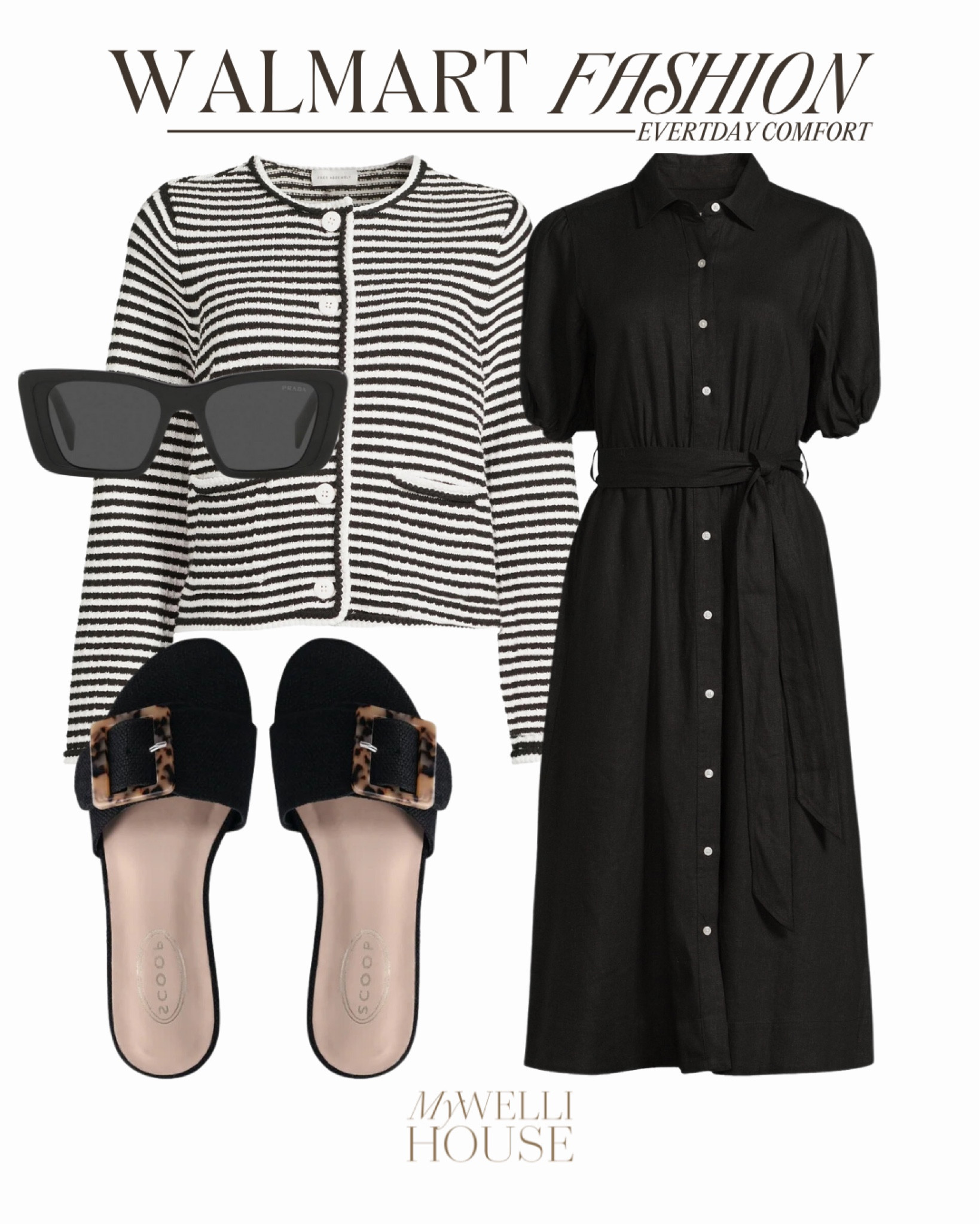 @walmartfashion #Walmartpartner #walmartfashion 
Classic summer staples from Walmart

Free Assembly Women's Crochet Trim Cardigan Sweater with Long Sleeves, Mid weight

Free Assembly Women’s Midi Shirtdress with Puff Sleeves

Scoop Women's Buckle Slide Sandals

#LTKFindsUnder50 #LTKStyleTip #LTKSeasonal