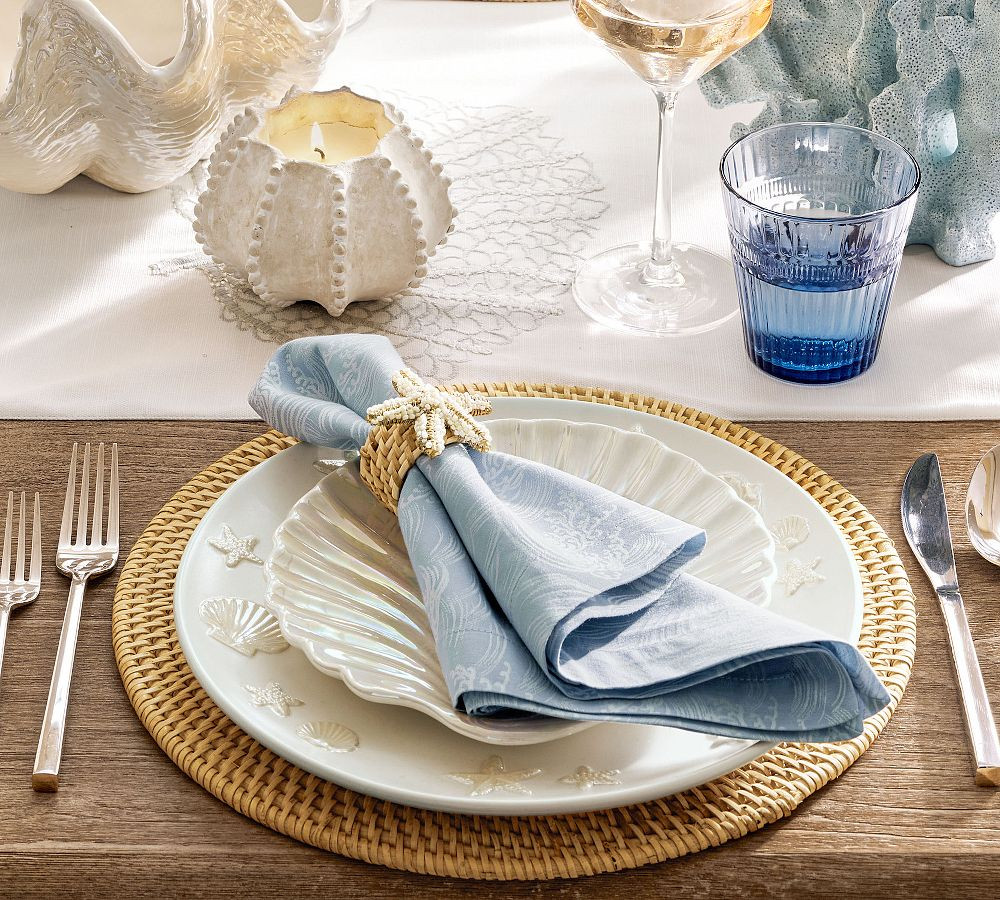 Beaded Coastal Napkin Rings - Mixed Set of 4 | Pottery Barn (US)