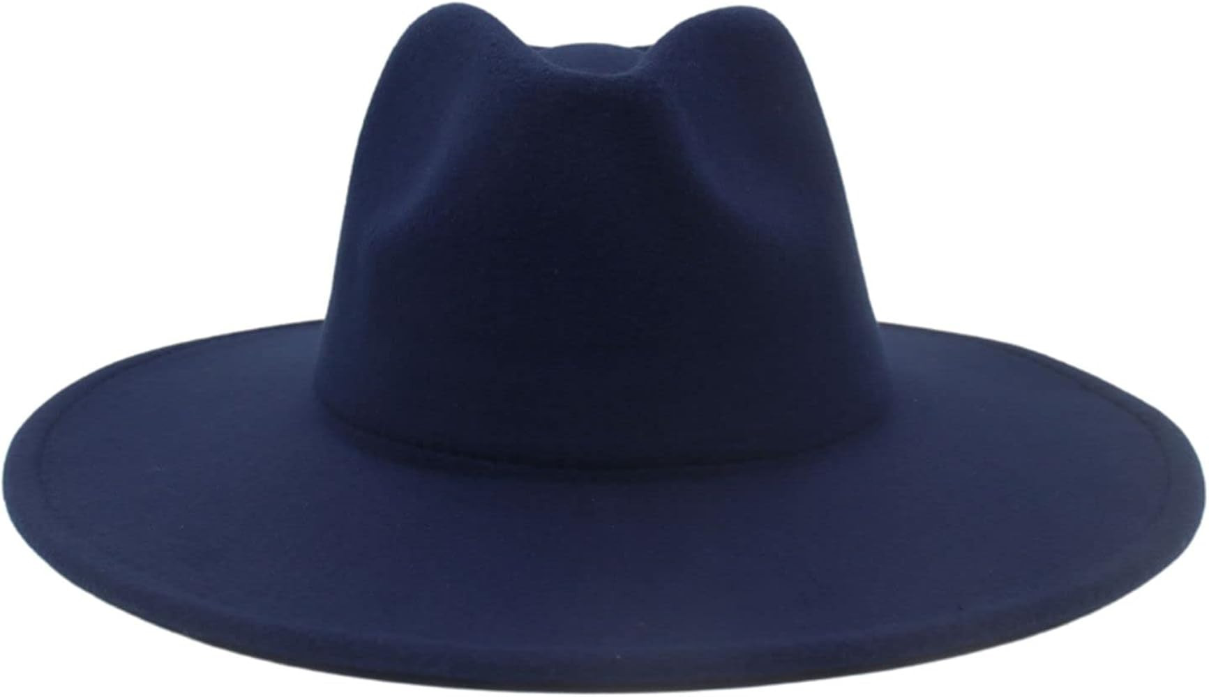 YESBOR Womens Mens Retro Wide Brim Fedora Trilby Hat Vintage Solid Color Jazz Cap | Amazon (US)