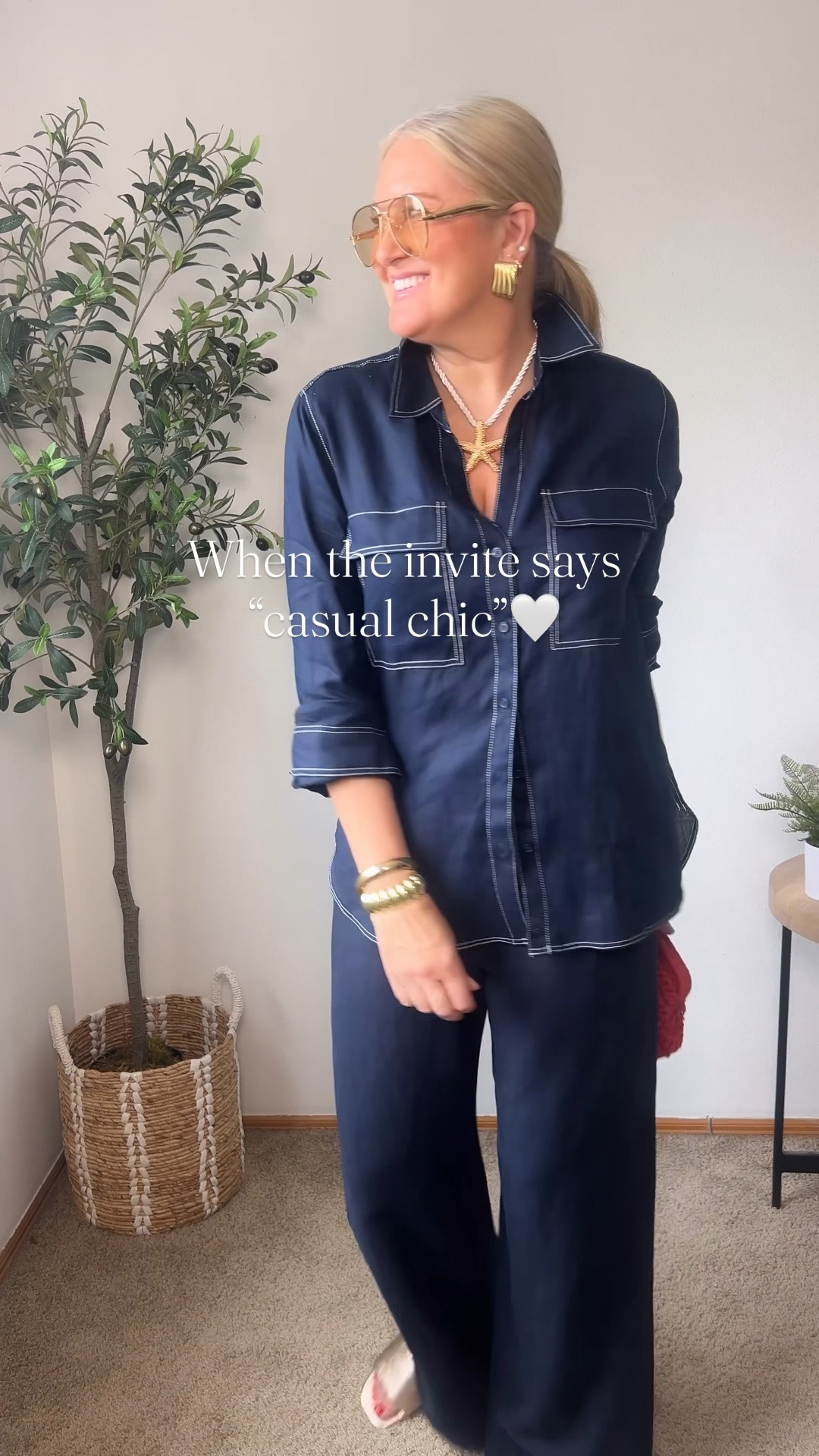 When the invite sayy “casual chic”
Medium in top  and pants

#LTKgrwm #LTKootd #LTKOver40