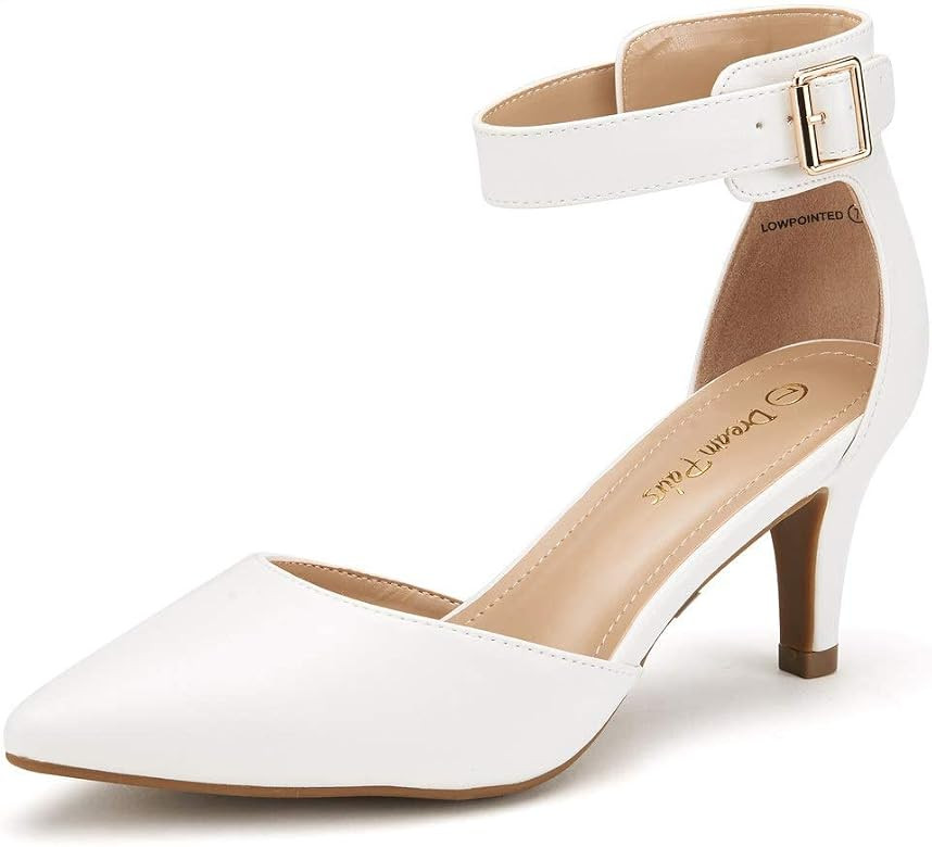 DREAM PAIRS Women's Lowpointed Low Heel Dress Pump Shoes | Amazon (US)