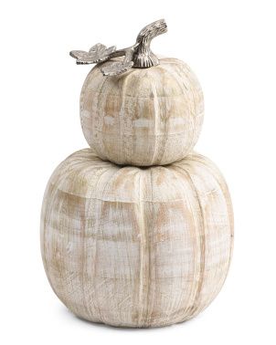 12in Wood Pumpkin Stack | TJ Maxx