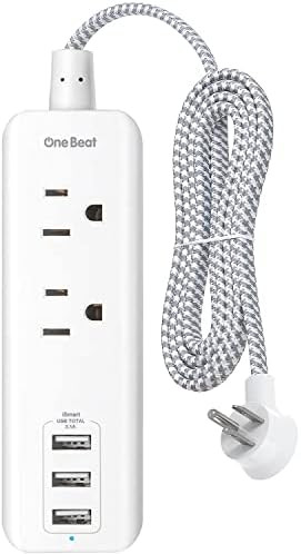 Power Strip with USB - 2 Outlets 3 USB Charging Ports(3.1A, 15W), Desktop Charging Station with 5... | Amazon (US)