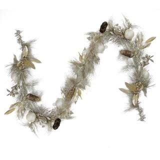 Glitter Pomegranate Apples & Pine Cones Garland, Unlit By Northlight in Gold | Michaels® | Michaels Stores