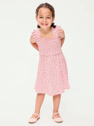 Printed Sleeveless Smocked Dress for Toddler Girls | Old Navy (US)