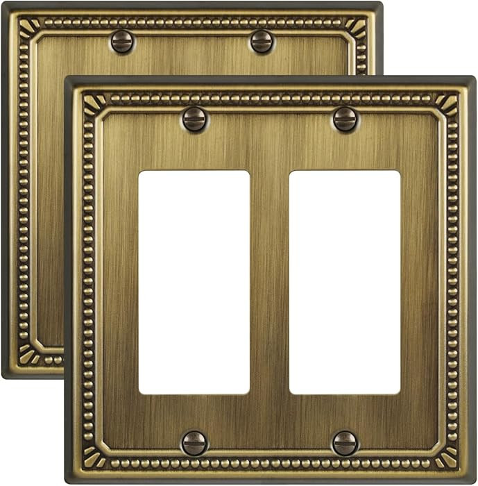 Metal Wall Plates, Switch Plates and Outlet Covers, Decorative Pearl Design (2 Decorator 2PK, Ant... | Amazon (US)